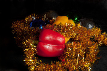 Christmas and New Year an unusual look at images and postcards. Pepper and balls