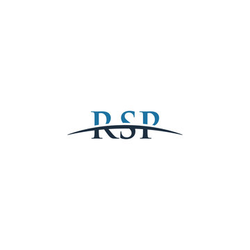 Initial letter RSP, overlapping movement swoosh horizon logo company design inspiration in blue and gray color vector