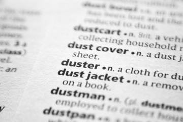 Fototapeta premium Word or phrase Duster in a dictionary.
