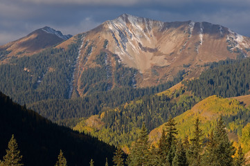 Autumn landscape of Sunshine Mountain, San Juan Mountains, Colorado, USA