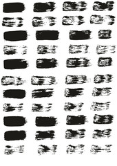 Flat Paint Brush Thin Straight Lines High Detail Abstract Vector Background Set 