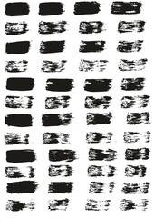 Flat Paint Brush Thin Straight Lines High Detail Abstract Vector Background Set 