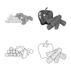 Vector illustration of taste and seasonin logo. Set of taste and organic stock symbol for web.