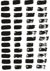Flat Paint Brush Thin Straight Lines High Detail Abstract Vector Background Set 