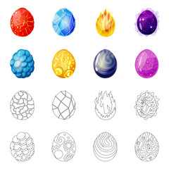 Isolated object of animal and prehistoric icon. Collection of animal and cute stock symbol for web.