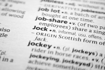 Fototapeta premium Word or phrase Jock in a dictionary.