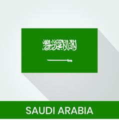 Flag of The Saudi Arabia With Shadow