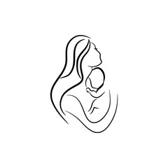 Mom And Baby , Baby Care Logo Design Concept Template , Mother Care Logo
