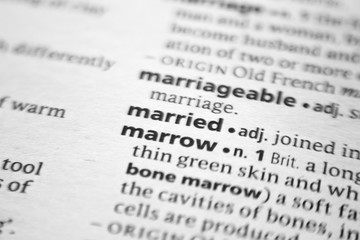 Fototapeta premium Word or phrase Married in a dictionary.