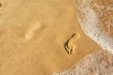 foot prints on the sand