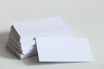 Business cards, white background