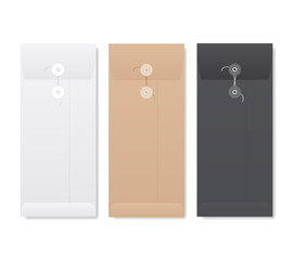 Set of blank realistic envelopes mockup. Envelopes vector with soft shadows isolated on white background.