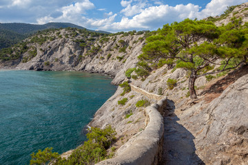 Crimea mountains and Black sea landscape, good sunny day