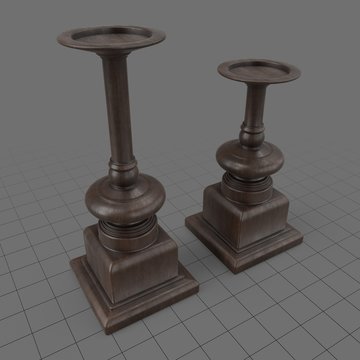 Wooden candleholders
