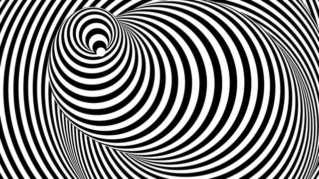 3D Worm With Hypnotising Skin In Black And White Seamless Visual