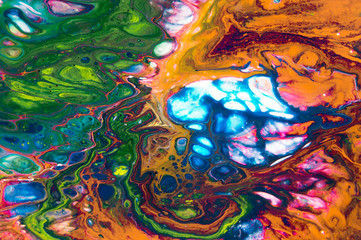 acrylic, paint, abstract. Closeup of the painting. Colorful abstract painting background. Highly-textured oil paint. High quality details. Marbling. Marble texture. Paint splash. Colorful fluid