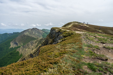 Landscape of the northern Apennines  Italy, from peak Corno Alle Scale to Dardagna waterfalls passing  by Scaffaiolo Lake