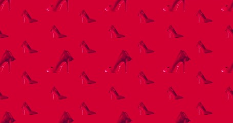 Motion seamless pattern Lady red shoes background - Powered by Adobe