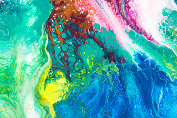 acrylic, paint, abstract. Closeup of the painting. Colorful abstract painting background. Highly-textured oil paint. High quality details. Marbling. Marble texture. Paint splash. Colorful fluid