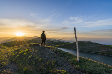 Landscape of the northern Apennines  Italy, from peak Corno Alle Scale to Dardagna waterfalls...