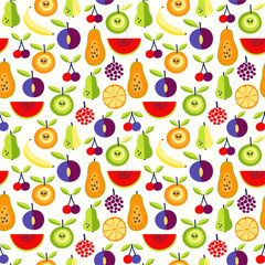 Seamless food, sweets and drink background, flat style. Menu pattern.