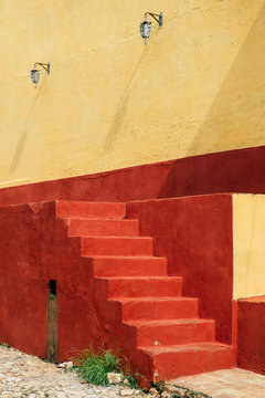 colorful staircase in the streets of Cuba