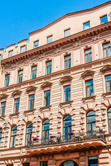 Fototapeta premium Building of former hotel Demuth on waterfront Moika house 40. St. Petersburg, Russia.
