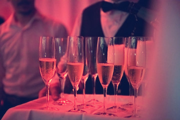 champagne  in wineglasses