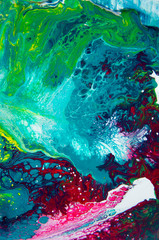 acrylic, paint, abstract. Closeup of the painting. Colorful abstract painting background. Highly-textured oil paint. High quality details. Marbling. Marble texture. Paint splash. Colorful fluid