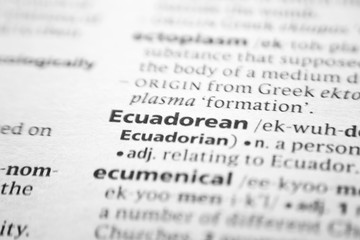 Word or phrase Ecuadorean in a dictionary.