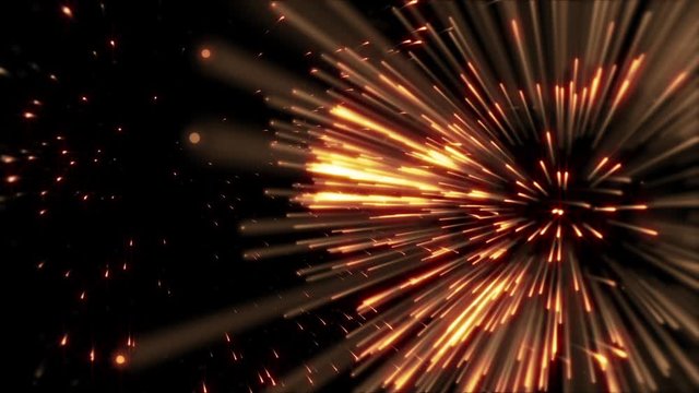 Beautiful Golden Fireworks Fly By Seamless Video Loop