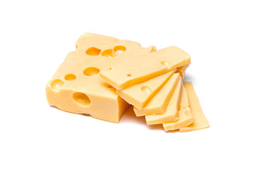 Radamer cheese on a white background