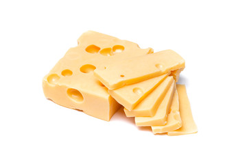 Radamer cheese on a white background
