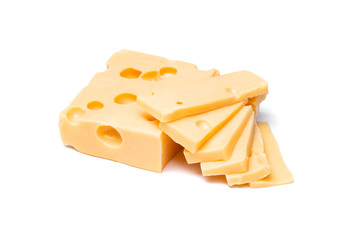 Radamer cheese on a white background