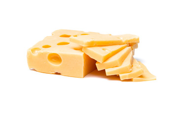 Radamer cheese on a white background