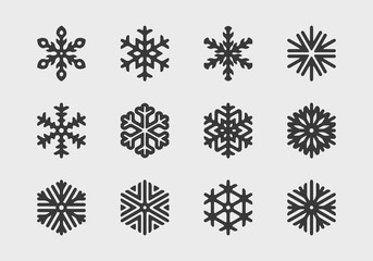 Set of vector snowflakes icons. Collection of logos for your design.