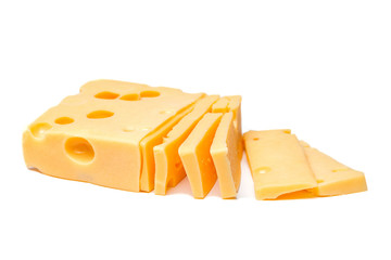 Radamer cheese on a white background