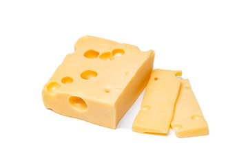 Radamer cheese on a white background