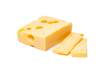 Radamer cheese on a white background