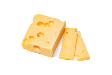 Radamer cheese on a white background
