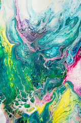 acrylic, paint, abstract. Closeup of the painting. Colorful abstract painting background. Highly-textured oil paint. High quality details. Marbling. Marble texture. Paint splash. Colorful fluid