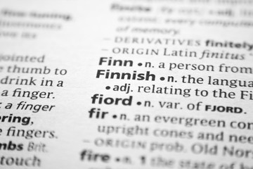 Word or phrase Finnish in a dictionary.