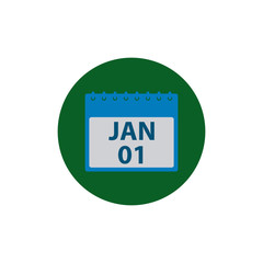 Calendar Icon. Button style vector EPS.