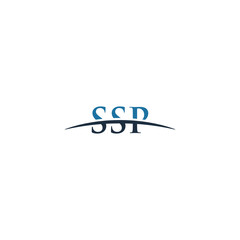 Initial letter SSP, overlapping movement swoosh horizon logo company design inspiration in blue and gray color vector