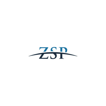 Initial letter ZSP, overlapping movement swoosh horizon logo company design inspiration in blue and gray color vector