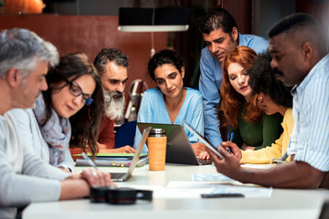 Business group at a workshop in the office