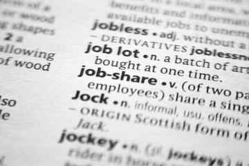 Word or phrase Job-share in a dictionary.