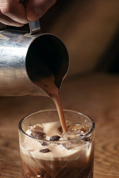 Cold instant coffee with ice
