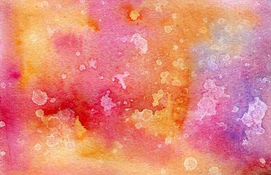 Hand painted watercolor yellow, orange and red texture