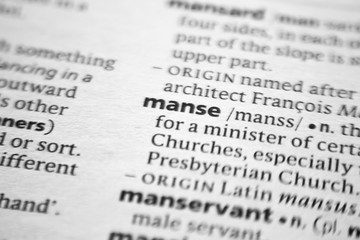 Word or phrase Manse in a dictionary.